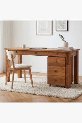 PC PÍSACÍ STÔL PRESTIGE (D-BIR-61), HNEDÝ LAK